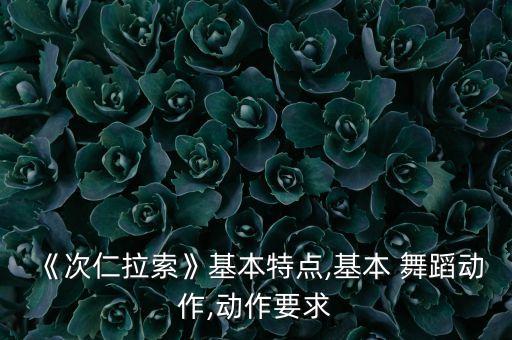 《次仁拉索》基本特点,基本 舞蹈动作,动作要求