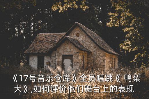 《17号音乐仓库》全员唱跳《 鸭梨大》,如何评价他们舞台上的表现