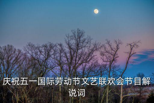 庆祝五一国际劳动节文艺联欢会节目解说词