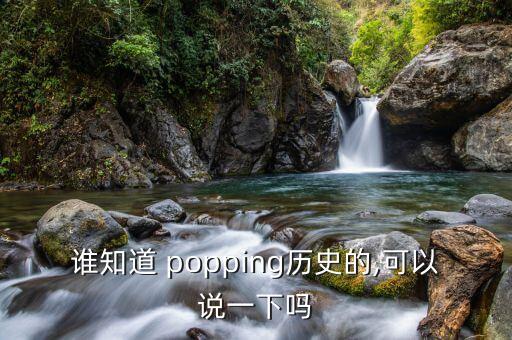 谁知道 popping历史的,可以说一下吗