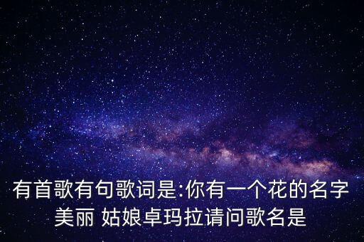 有首歌有句歌词是:你有一个花的名字美丽 姑娘卓玛拉请问歌名是