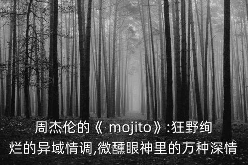 周杰伦的《 mojito》:狂野绚烂的异域情调,微醺眼神里的万种深情