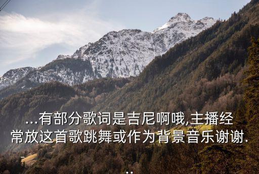 ...有部分歌词是吉尼啊哦,主播经常放这首歌跳舞或作为背景音乐谢谢...