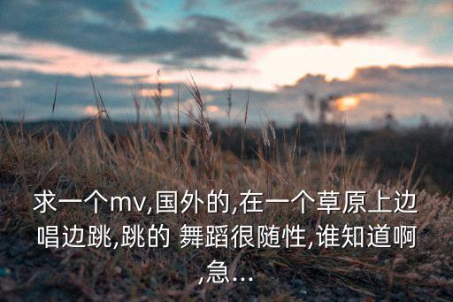 求一个mv,国外的,在一个草原上边唱边跳,跳的 舞蹈很随性,谁知道啊,急...