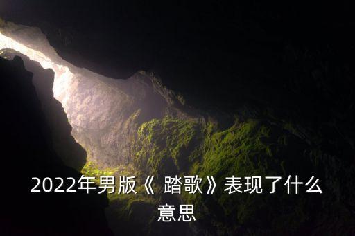 2022年男版《 踏歌》表现了什么意思