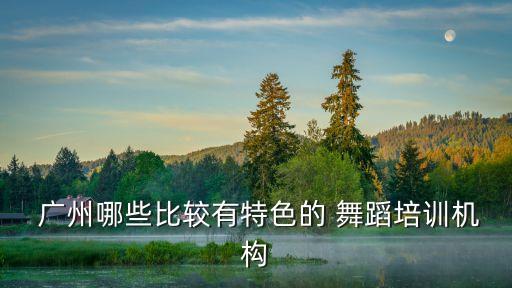 广州哪些比较有特色的 舞蹈培训机构