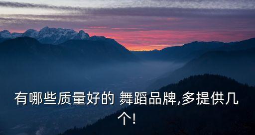 有哪些质量好的 舞蹈品牌,多提供几个!
