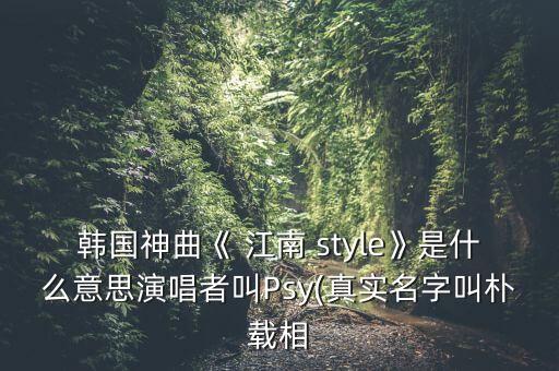 韩国神曲《 江南 style》是什么意思演唱者叫Psy(真实名字叫朴载相
