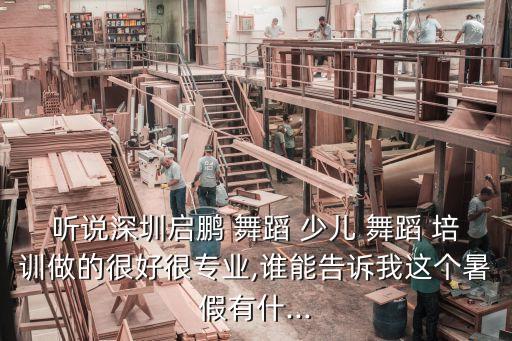 听说深圳启鹏 舞蹈 少儿 舞蹈 培训做的很好很专业,谁能告诉我这个暑假有什...