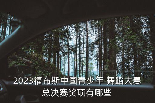 2023福布斯中国青少年 舞蹈大赛总决赛奖项有哪些