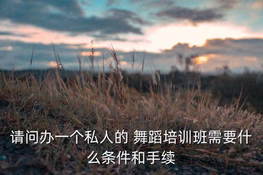 请问办一个私人的 舞蹈培训班需要什么条件和手续