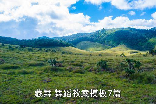 藏舞 舞蹈教案模板7篇