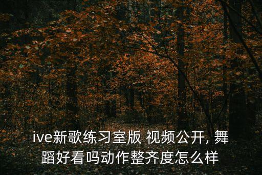 ive新歌练习室版 视频公开, 舞蹈好看吗动作整齐度怎么样