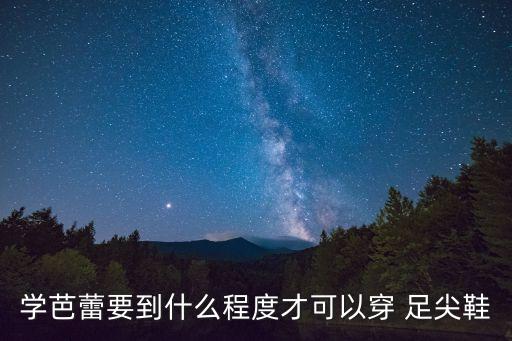 学芭蕾要到什么程度才可以穿 足尖鞋