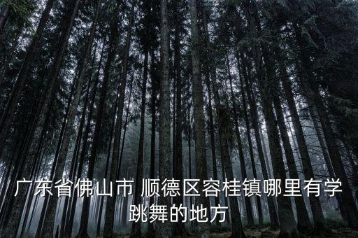 广东省佛山市 顺德区容桂镇哪里有学跳舞的地方