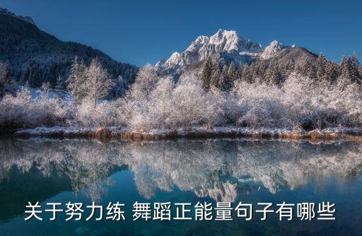 关于努力练 舞蹈正能量句子有哪些