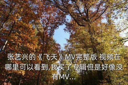 张艺兴的《飞天》MV完整版 视频在哪里可以看到,我买了专辑但是好像没有MV...