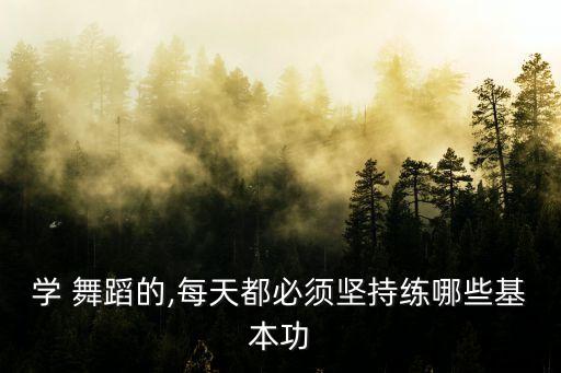 学 舞蹈的,每天都必须坚持练哪些基本功