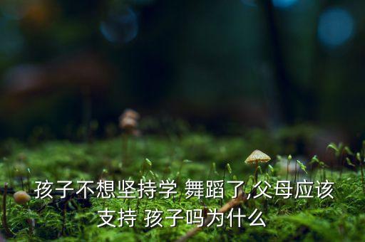  孩子不想坚持学 舞蹈了,父母应该支持 孩子吗为什么