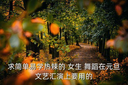 求简单易学热辣的 女生 舞蹈在元旦文艺汇演上要用的