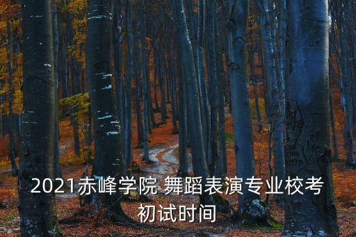 2021赤峰学院 舞蹈表演专业校考初试时间