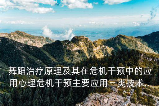  舞蹈治疗原理及其在危机干预中的应用心理危机干预主要应用三类技术...