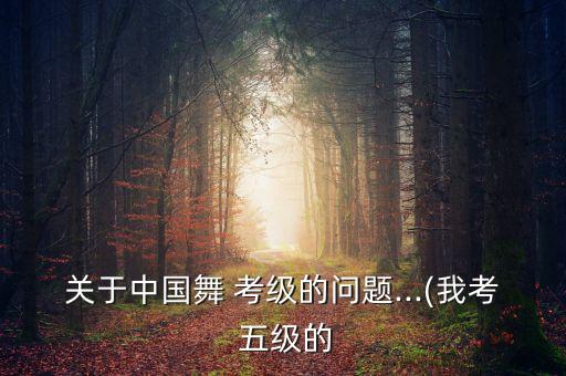 关于中国舞 考级的问题...(我考 五级的