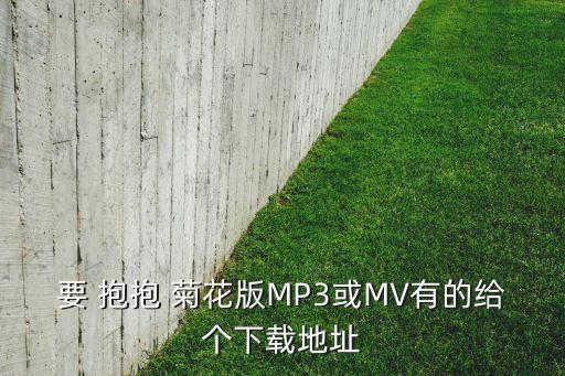 要 抱抱 菊花版MP3或MV有的给个下载地址
