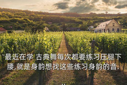 最近在学 古典舞每次都要练习压腿下腰,就是身韵想找这些练习身韵的音...