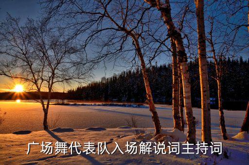 广场舞代表队入场解说词主持词