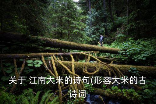 关于 江南大米的诗句(形容大米的古诗词