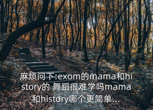 麻烦问下:exom的mama和history的 舞蹈很难学吗mama和history哪个更简单...