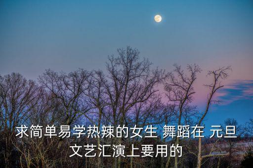 求简单易学热辣的女生 舞蹈在 元旦文艺汇演上要用的