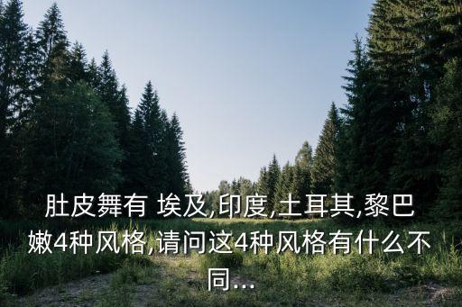 肚皮舞有 埃及,印度,土耳其,黎巴嫩4种风格,请问这4种风格有什么不同...