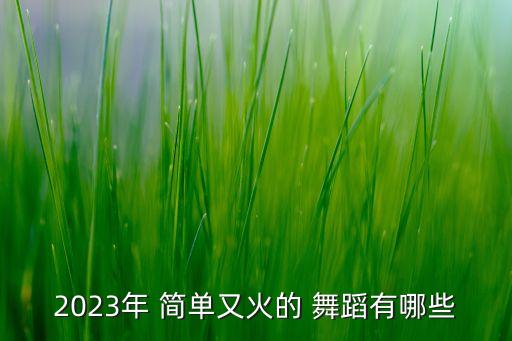 2023年 简单又火的 舞蹈有哪些
