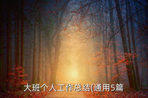 大班个人工作总结(通用5篇