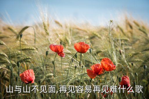 山与山不见面,再见容易再见难什么歌