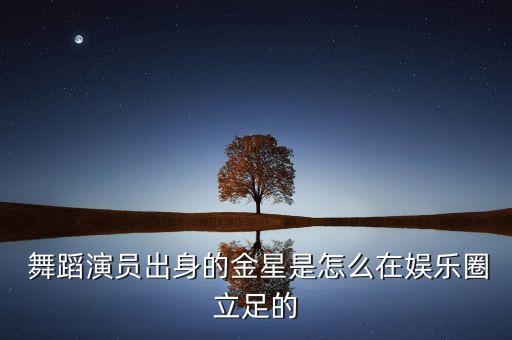  舞蹈演员出身的金星是怎么在娱乐圈立足的