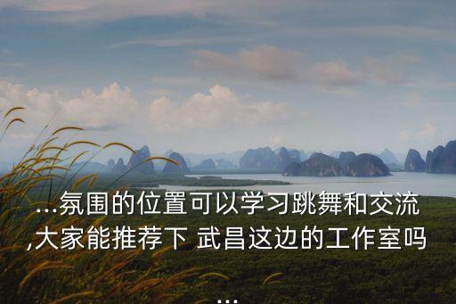...氛围的位置可以学习跳舞和交流,大家能推荐下 武昌这边的工作室吗...