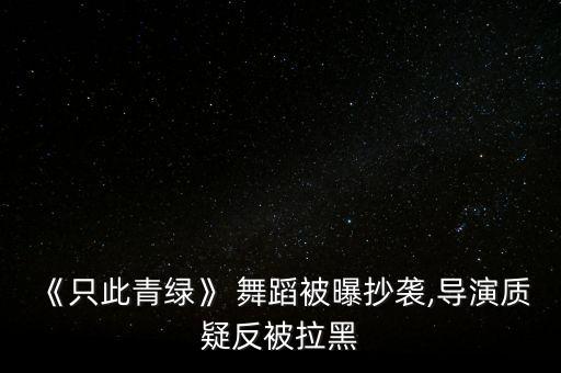 《只此青绿》 舞蹈被曝抄袭,导演质疑反被拉黑