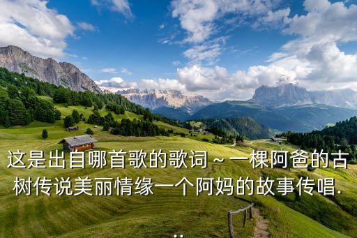 这是出自哪首歌的歌词～一棵阿爸的古树传说美丽情缘一个阿妈的故事传唱...
