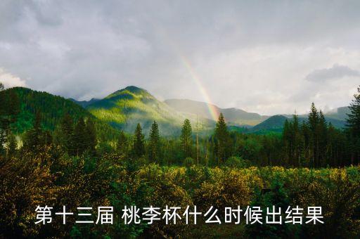 第十三届 桃李杯什么时候出结果