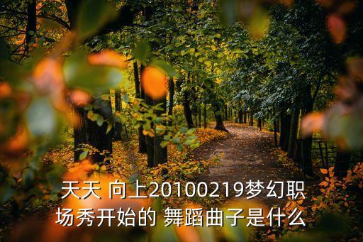  天天 向上20100219梦幻职场秀开始的 舞蹈曲子是什么