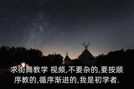 求街舞教学 视频,不要杂的,要按顺序教的,循序渐进的,我是初学者.