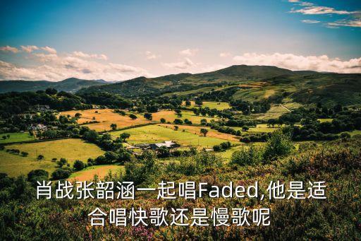 肖战张韶涵一起唱Faded,他是适合唱快歌还是慢歌呢