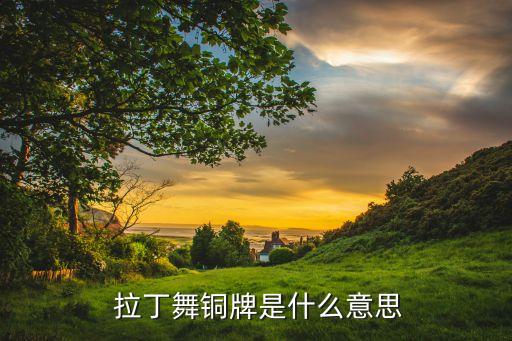 拉丁舞铜牌是什么意思