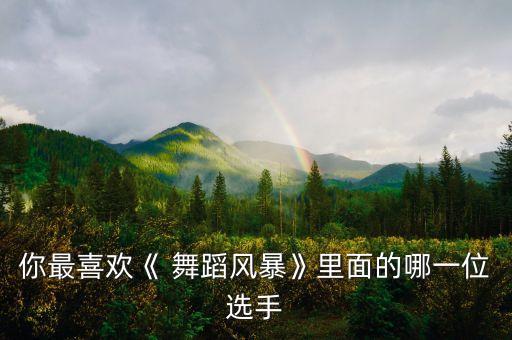 你最喜欢《 舞蹈风暴》里面的哪一位选手