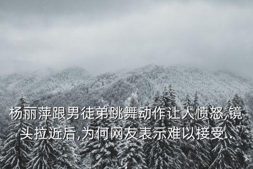 杨丽萍跟男徒弟跳舞动作让人愤怒,镜头拉近后,为何网友表示难以接受...