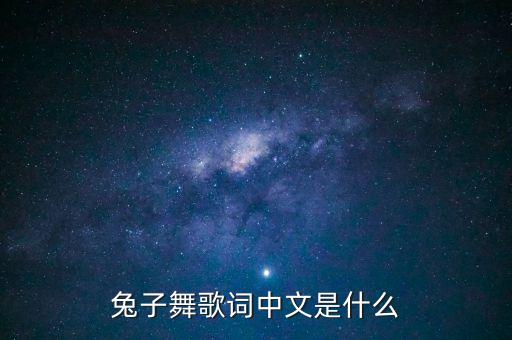 兔子舞歌词中文是什么