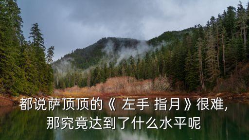 都说萨顶顶的《 左手 指月》很难,那究竟达到了什么水平呢
